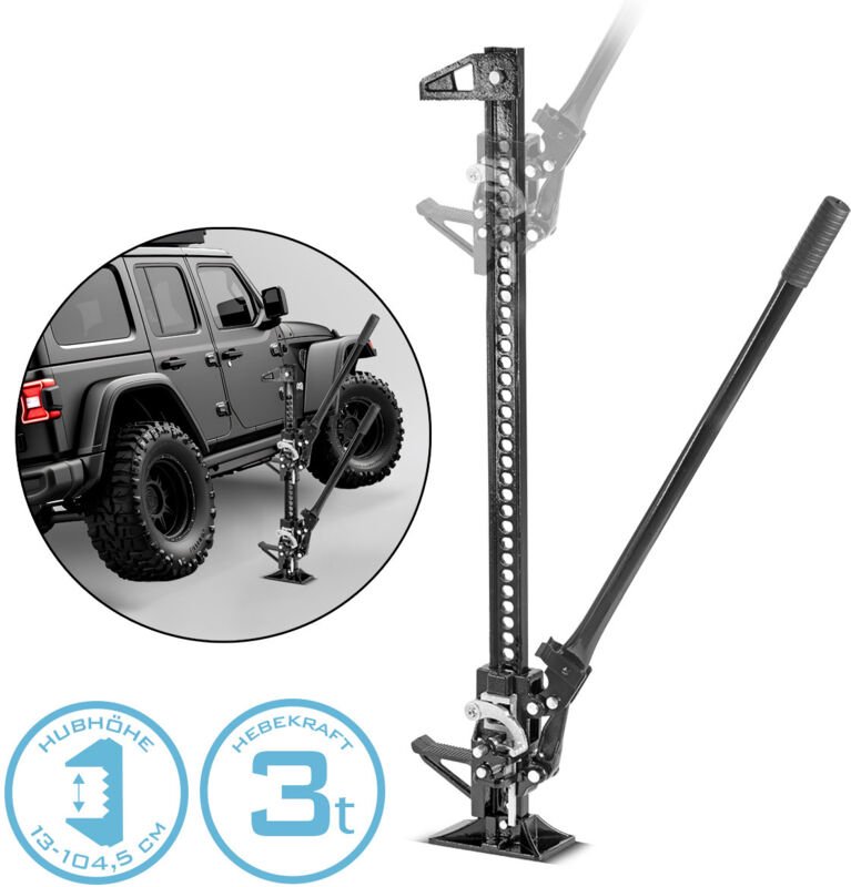 Zahnstangenheber 48' 3t 104 cm Farm Jack Stockwinde Offroad Wagenheber - Stahlwerk