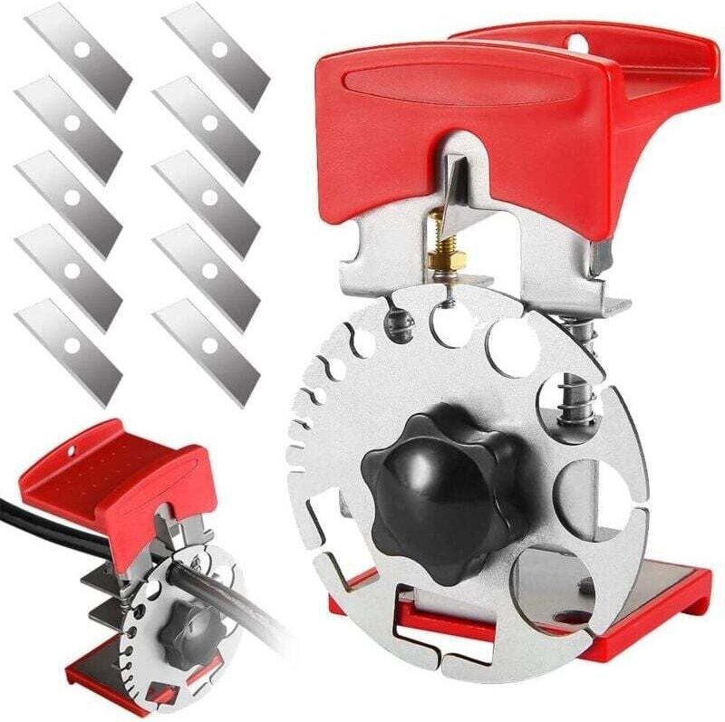 Manueller Abisolierer, Kabelabisolierer, Kupferabisolierer, tragbarer Kabelabisolierer mit einstellbarer Tiefe und 10 Kl...