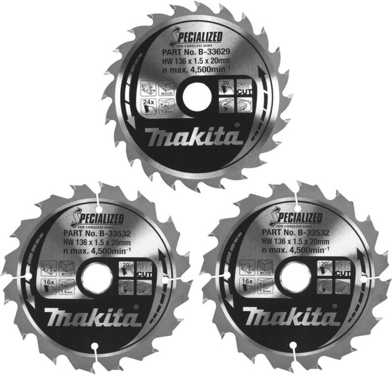 Sägeblatt-Set 136x20x16Z+24Z - Makita