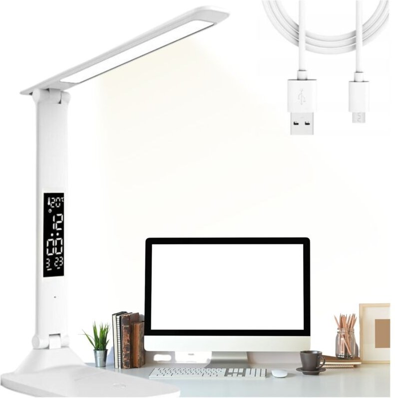 Thumbnail - LED Schreibtischlampe mit Display, Bürolampe, Uhr, Temperatur, Schule