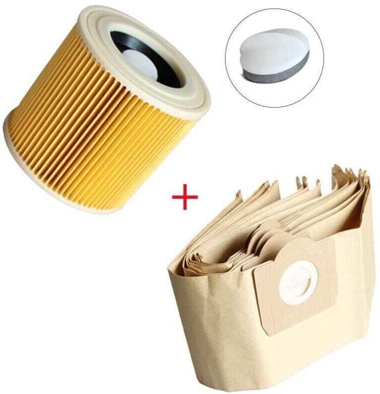 8er-Pack Papierfilterbeutel für Kärcher WD3P und WD3 Staubsauger, Ersatz für Nass- und Trockensauger, Filter