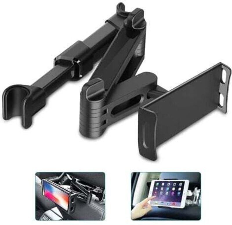 Auto-Rückenstützenkissen, Teleskop-Halterung für den Autorücksitz, geeignet für Mobiltelefone und Tablets, schwarz