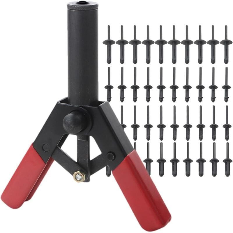 Blindnieten-Werkzeugsatz, Handnietzange, Auto-Nietzange mit 40 Nylon-Blindnieten – Automobil-Nietwerkzeug, Nietmutternwe...