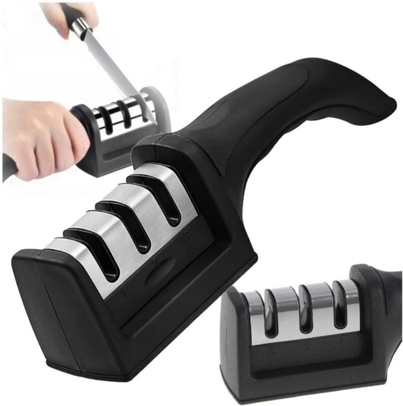 Küchenmesserschärfer, dreiphasiger Wetzstein, 3-in-1
