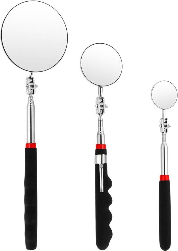 Inspektionsspiegel-Set, Teleskopspiegel, Werkzeugspiegel, um 360 Grad drehbarer, tragbarer Kfz-Inspektionsspiegel, für A...