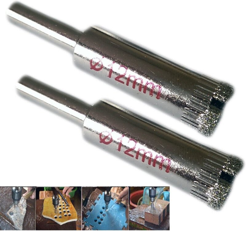 Diamantbohrer für fliesen, porzellan, glas, keramik, marmor ø 12mm - - Trade Shop