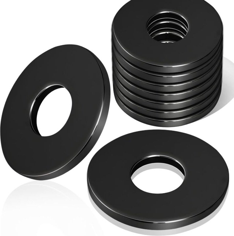 30 Stück Edelstahl-Unterlegscheiben M8 x 24 mm Große Unterlegscheiben für Türscharniere DIN9021 / ISO7093 Schwarze Edels...