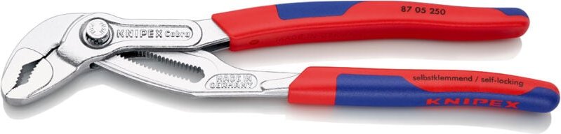 Knipex - 87 05 250 Cobra Hightech- Wasserpumpenzange verchr. 250 mm