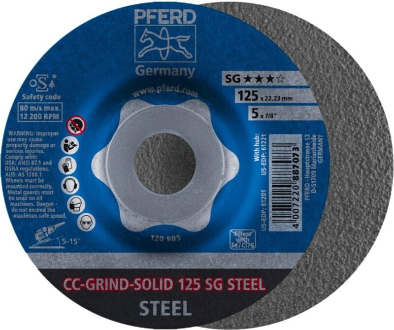 Schleifscheibe CC-Grind Solid Steel 125mm Pferd