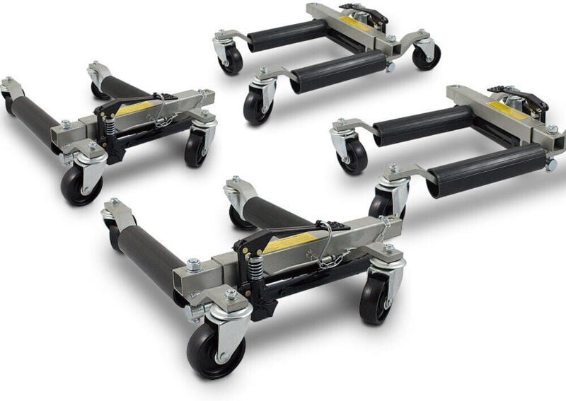 4 Stück pkw Rangierhilfe Rangierheber hydraulisch Wagenheber Auto Rangierroller Rangierheber belastbar bis 680 kg pro Ra...
