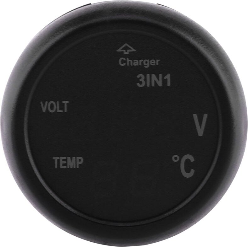 Zoternen - USB-Autoladegerät mit doppelter digitaler Anzeige, Voltmeter, Thermometer, Zigarettenanzünder (Grün, Rot)