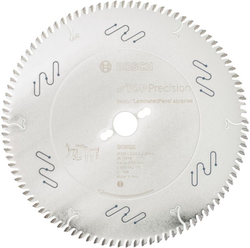 Bosch - Kreissägeblatt Top Precision Best for Laminated Panel Abrasive 300x30x3,2 mm, 96