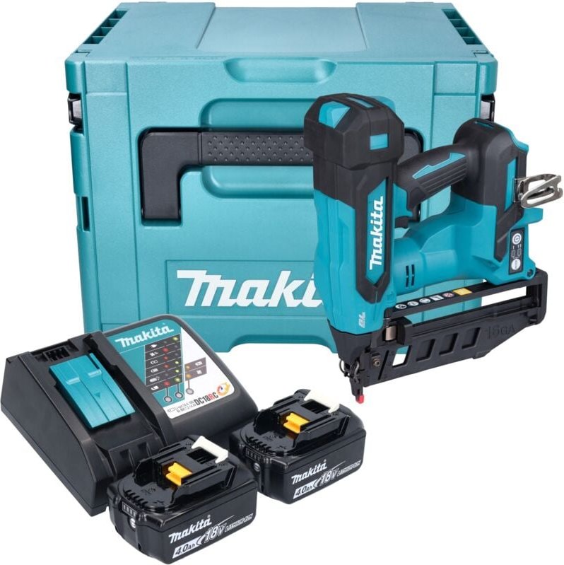 Makita DBN 601 RMJ Akku Nagler 18 V 19 - 64 mm Brushless + 2x Akku 4,0 Ah + Ladegerät + Makpac