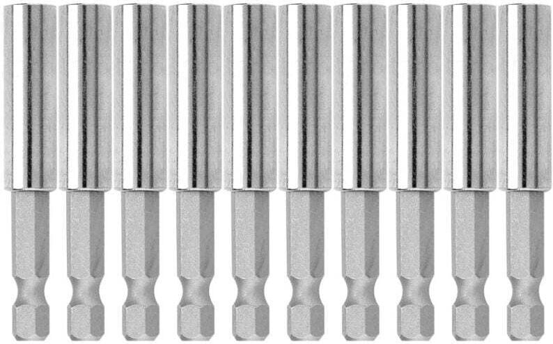 Vtizikl 10 Pièce 1/4" (60mm)Tige Hexagonale Porte-Embouts Magnétique 60 mm Barres D'extension Tournevis