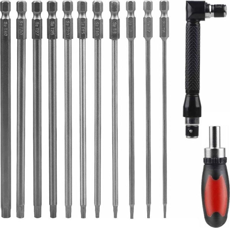 Bluedeer - Torx Schraubendreher Set 150mm Lang, Lange Torx Bit mit 2 Torxschraubendreher, T6,T8,T9,T10,T15,T20,T25,T27,T...