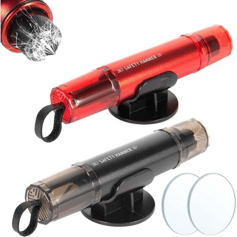 Coupe-ceinture de sécurité et brise-vitre, brise-vitre de voiture 2 en 1, brise-vitre de voiture portable avec base, pou...