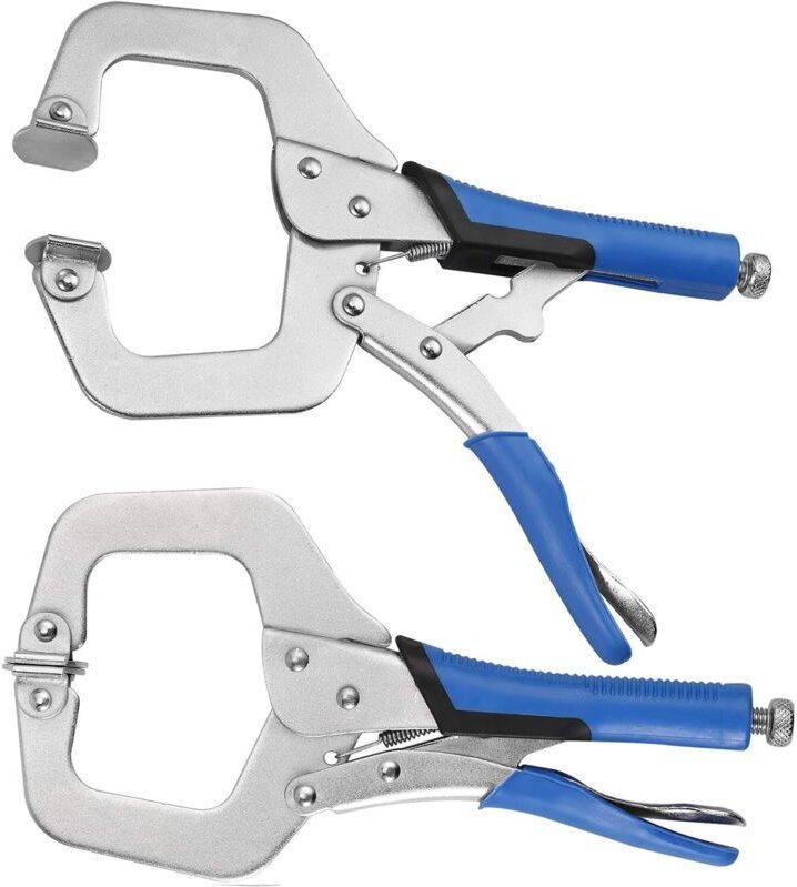 2-teiliges C-Klemmen-Set, robuste 28 cm lange Schraubzwingen mit verstellbarer Schraube, C-förmige Schweißzwingen aus St...