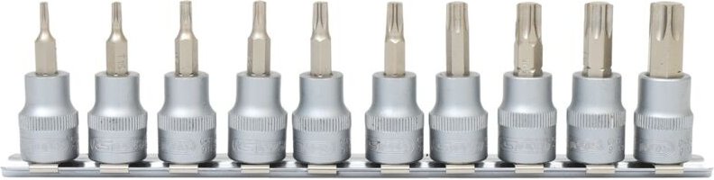 3/8' Bit-Stecknuss-Satz Torx, 10-tlg, T10-T55