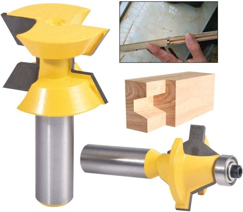 1/2"-Schaft-Nutfräser-Set mit 120°-Kantenleiste für Heimwerkerprojekte im Holzbereich