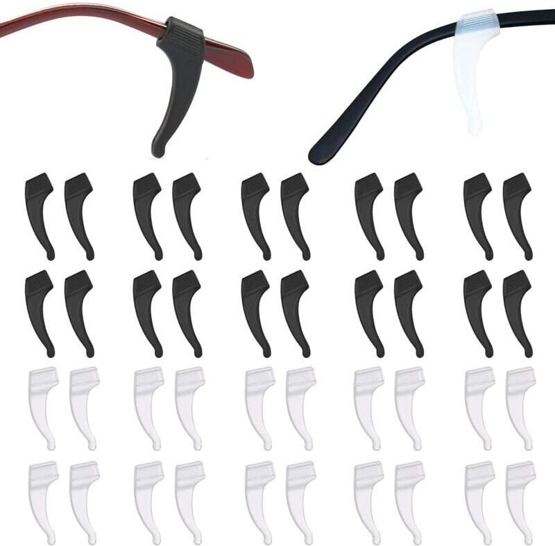 20 Paar Silikon-Brillen-Ohrbügel, Brillen-Ohrhaken, Anti-Rutsch-Brillen-Pads, rutschfestes Silikon zum Schutz von Brille...