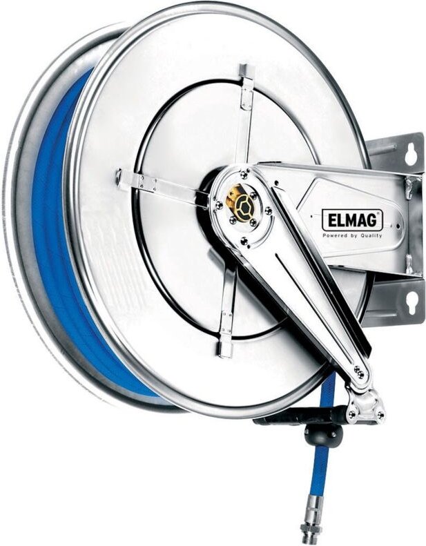 ELMAG INDUSTRIE Schlauchaufroller Edelstahl 543/22, für Druckluft u. Wasser 130°C, 20 m, 3/4, 100 bar