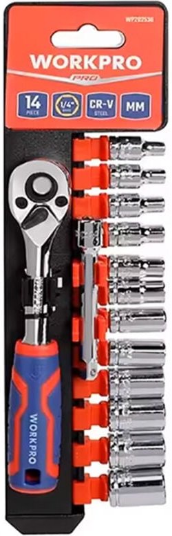 Steckschlüsseleinsatz-Set metrisch 14teilig WP202584 - Workpro