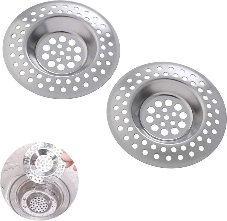 Set mit 2 Catelves Küchenspülen-Sieben – Edelstahl – Duschsieb – Küchenabflusssieb – Waschbecken-Sieb – Badewannenabflus...