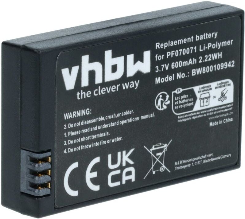 Vhbw - Akku kompatibel mit Parrot Airborne Cargo Drone, Hydrofoil, Jumping Sumo Drohne Multicopter Quadrocopter (600mAh,...