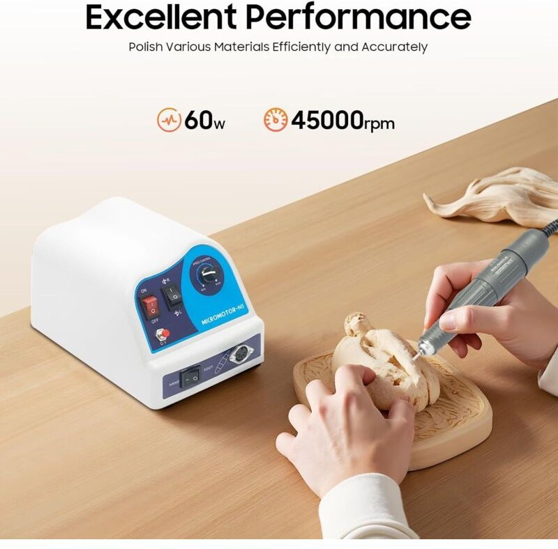 Labor Mikromotor Elektro-Mikromotor, 45000 U/min Elektro-Mikromotor Labor Polieren Poliergeräte, Für Zahntechnik Dentall...