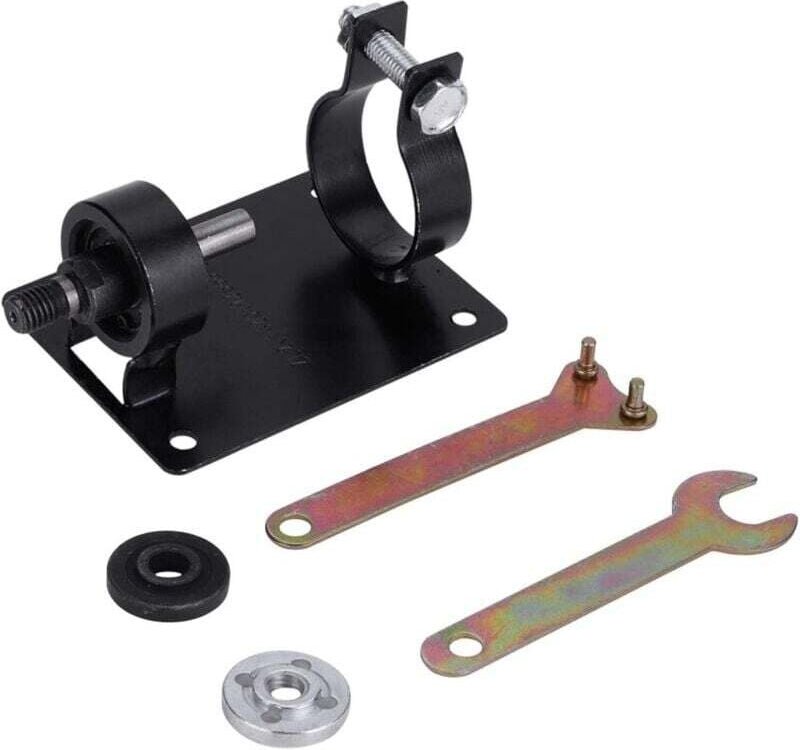 Support de perceuse électrique pour couper, meuler et polir, avec 2 clés, adapté au travail du bois DIY, noir (10 mm).