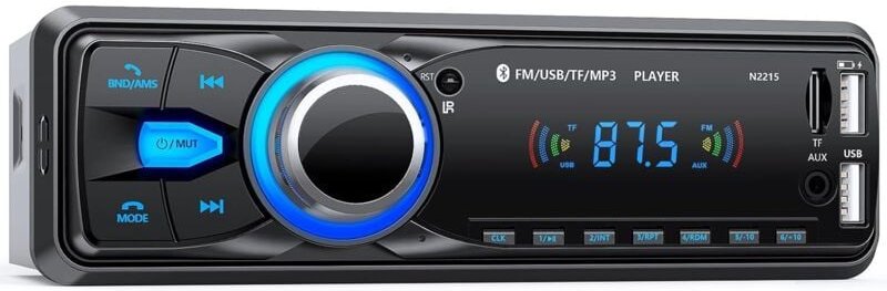 Bluetooth-Freisprecheinrichtung, Autoradio 5.0, FM-Radio, 1-DIN-Autoradio für 9-12-V-Fahrzeuge, unterstützt 2 USB-/AUX-/...