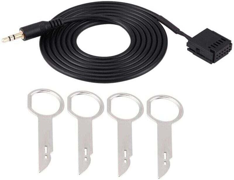 Adaptateur Auxiliaire Audio Voiture Compatible Autoradio Ford 6000CD Mondeo Fiesta avec Outil Extraction CD