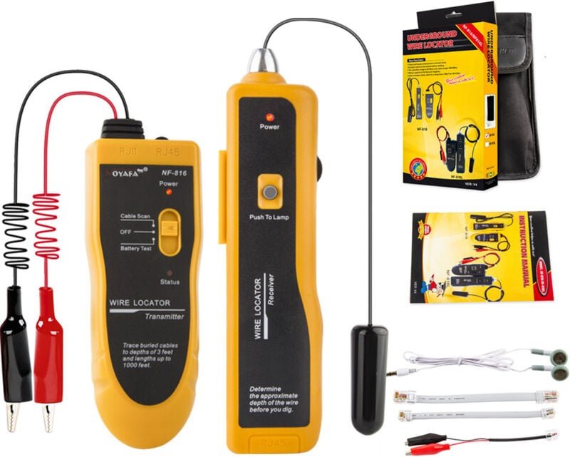 F02 Erdkabel-Ortungsgerät, F02-Draht-Tracker zum Auffinden von Drähten, Kabeltester für Hundezäune, bis zu 2–3 Fuß tief ...