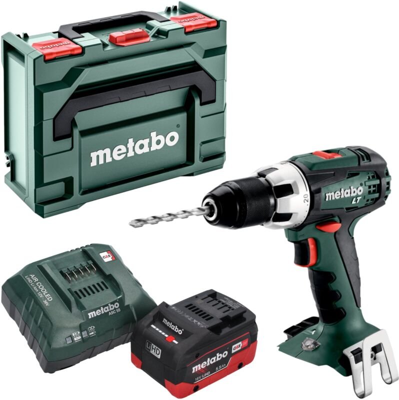 Metabo BS 18 LT Akku Bohrschrauber 18 V 60 Nm + 1x LiHD Akku 5,5 Ah + Ladegerät + metaBOX