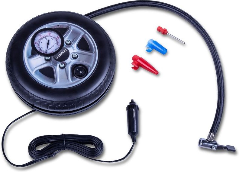 Mini Kompressor 12V – Mit Manometer – Max. 10 bar – inkl. 3 Adaptern