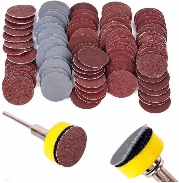 100 Stück Schleifpolierscheiben mit Körnung 100–3000 für Dremel-Rotationswerkzeug, Schleifpapier-Zubehör, 1 Zoll, 25 mm