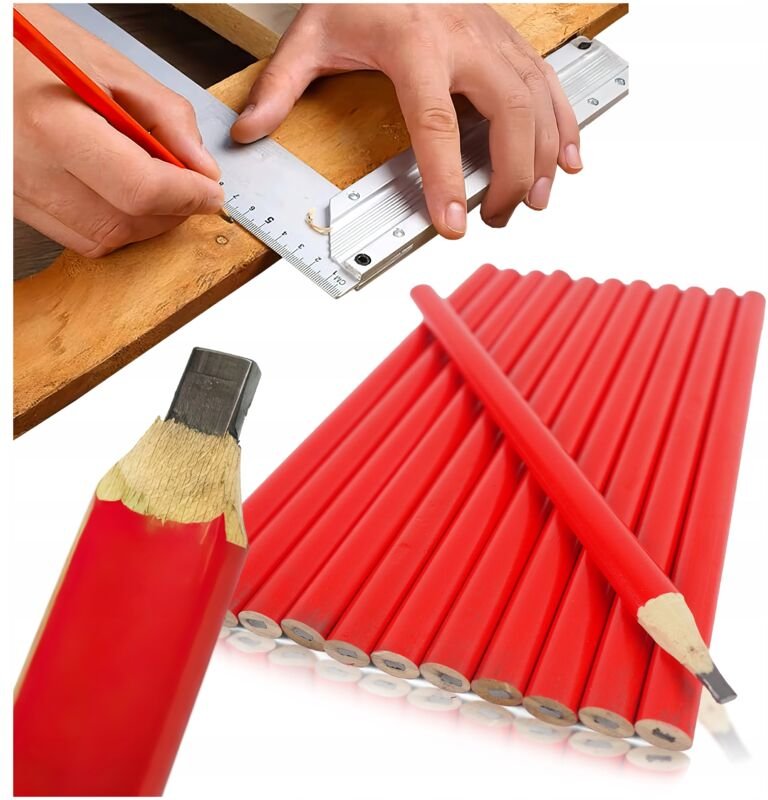 Baubleistift, Schreiner- und Maurerarbeiten, 18 cm, 12er-Set