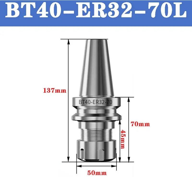 Werkzeughalter BT40-ER32-70L, Spannzangenfutter für CNC-Fräsmaschine, Werkzeughalter BT40 ER32