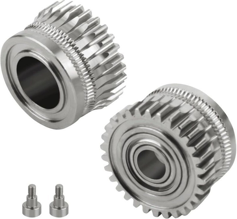 K1 Max Gears 2-teiliges Extrudergetriebe aus vernickelter Legierung, kompatibel mit Creality K1/K1C/K1 max/Ender 3 V3 un...