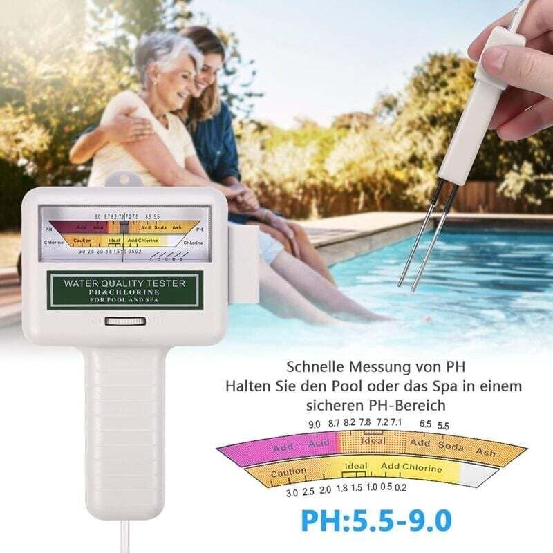 Thumbnail - PH-Chlor-Wassermessgerät-Tester-Kit, tragbarer digitaler Wasserqualitätsanalyse-Monitor, Test für Schwimmbäder und elekt...
