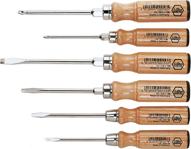 Holz-Schraubendreher Set Schlitz, Phillips 6-tlg. (07149) - Wiha