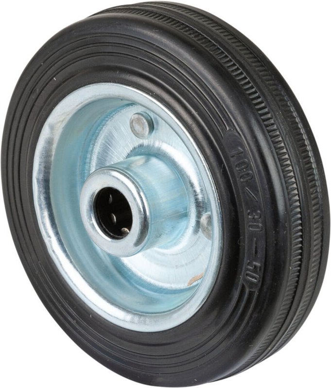 BS ROLLEN Gummirad 100mm Stahlblech Rollenkorblager