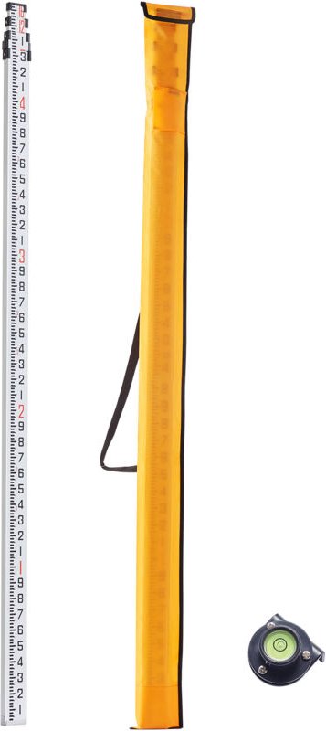 Mophorn Aluminium-Messlatte, 16 Fuß langes 4-teiliges Teleskop-Messwerkzeug, doppelseitige Nivellierlatte mit 1/10-Fuß-S...