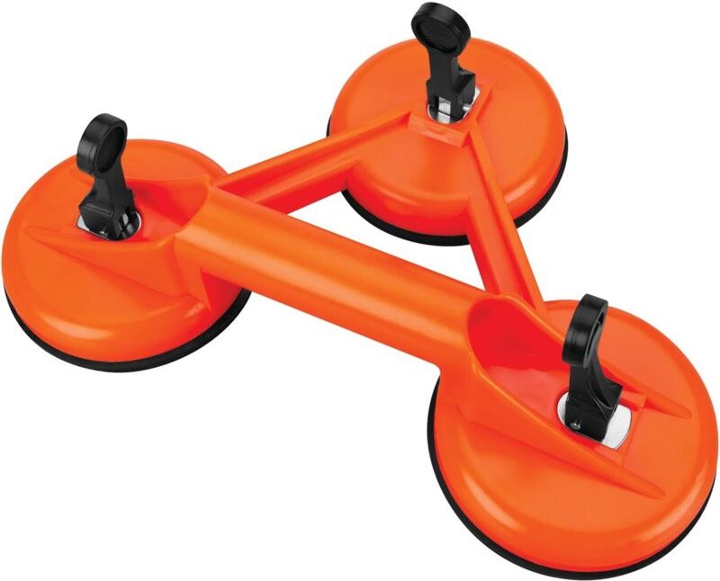 Dreieckiger Saugnapfgriff aus Glas – Aluminium-Extractivglas – Maximale Tragfähigkeit 135-150 kg – Vakuum-Extractivglas ...