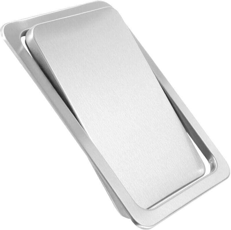 Edelstahl-Mülleimerdeckel mit integrierter Ausgleichsklappe für Küchenarbeitsplatten B