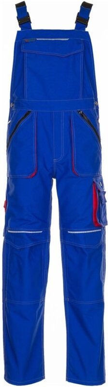 Arbeitshose Latzhose Basalt kornblumenblau/rot Größe 28
