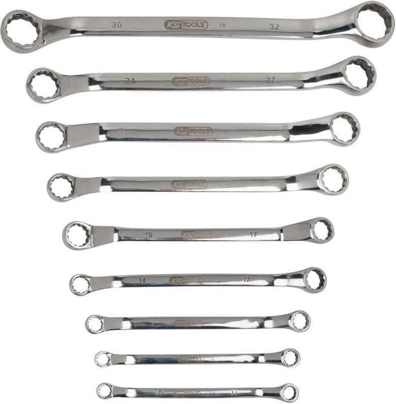 Ks Tools edelstahl Doppel-Ringschlüssel-Satz, gekröpft, 9-tlg