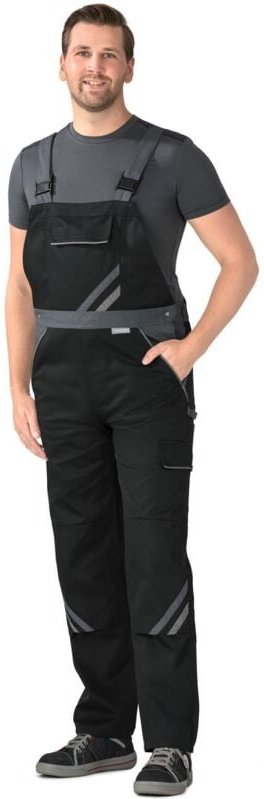 Planam Highline Latzhose schwarz/schiefer/zink 26