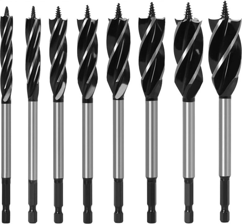 8 Stück Holzbohrer Erweitern Bohren Holzbohrer Schlangenbohrer Kohlenstoffreich Stahl Schnellschnitt Holzbearbeitungsboh...