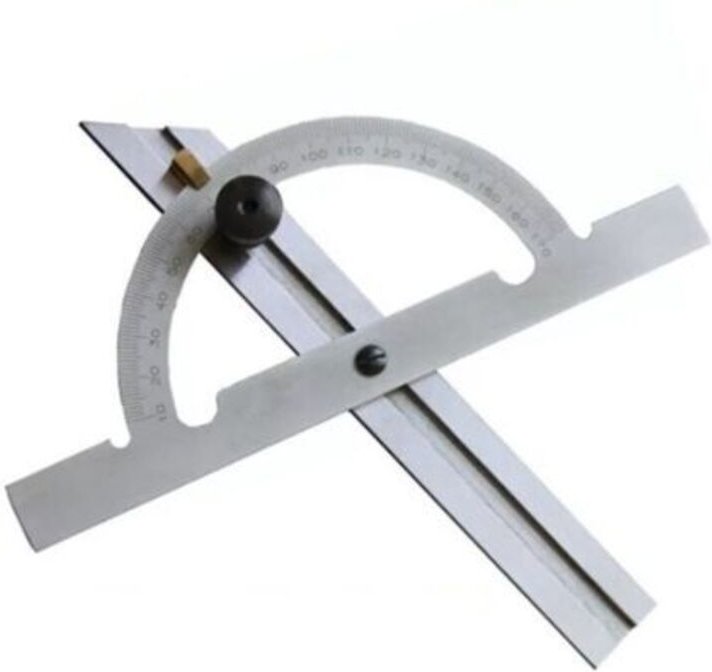 (100x150mm, 10 - 170°) Verstellbares Winkelmaß aus Edelstahl mit Schiebe-Winkelmesser